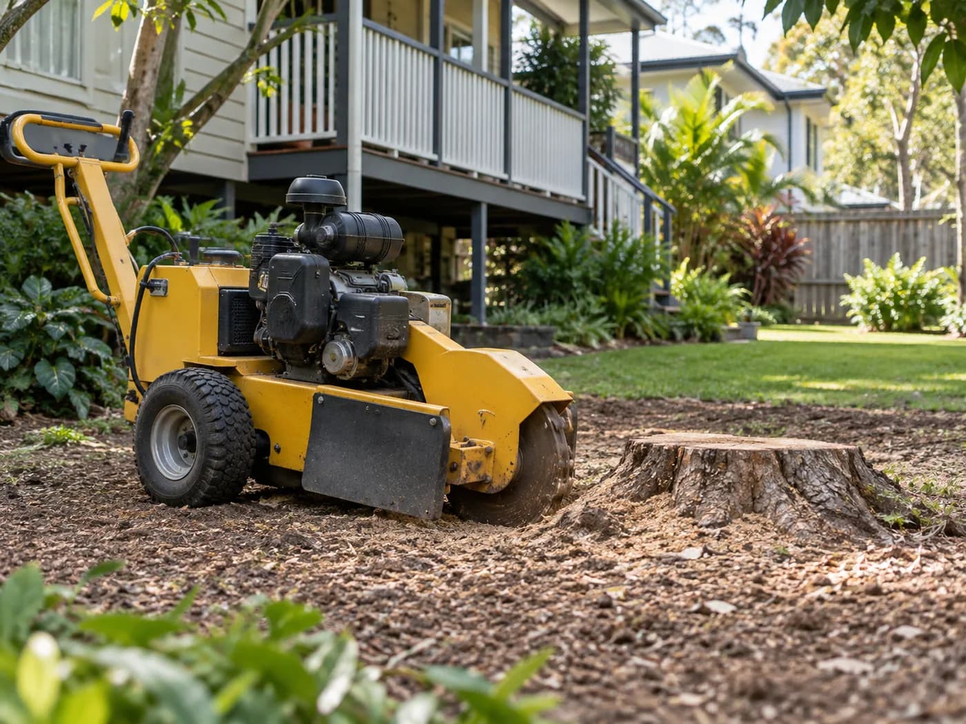 Illustrative stump grinding service in Brisbane